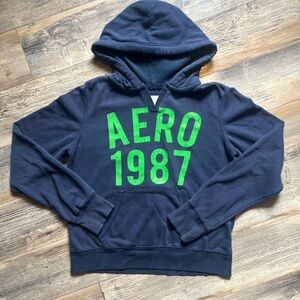 Aeropostale Navy Hoodie with Green Logo